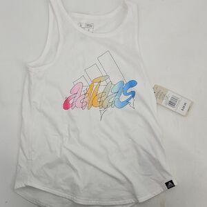 Adidas Kids Tank Top with Multicolor Logo Small 7/8 Girls NWT